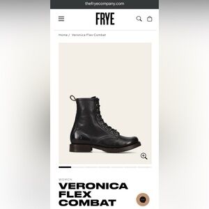 Frye Black Leather Combat Boots
